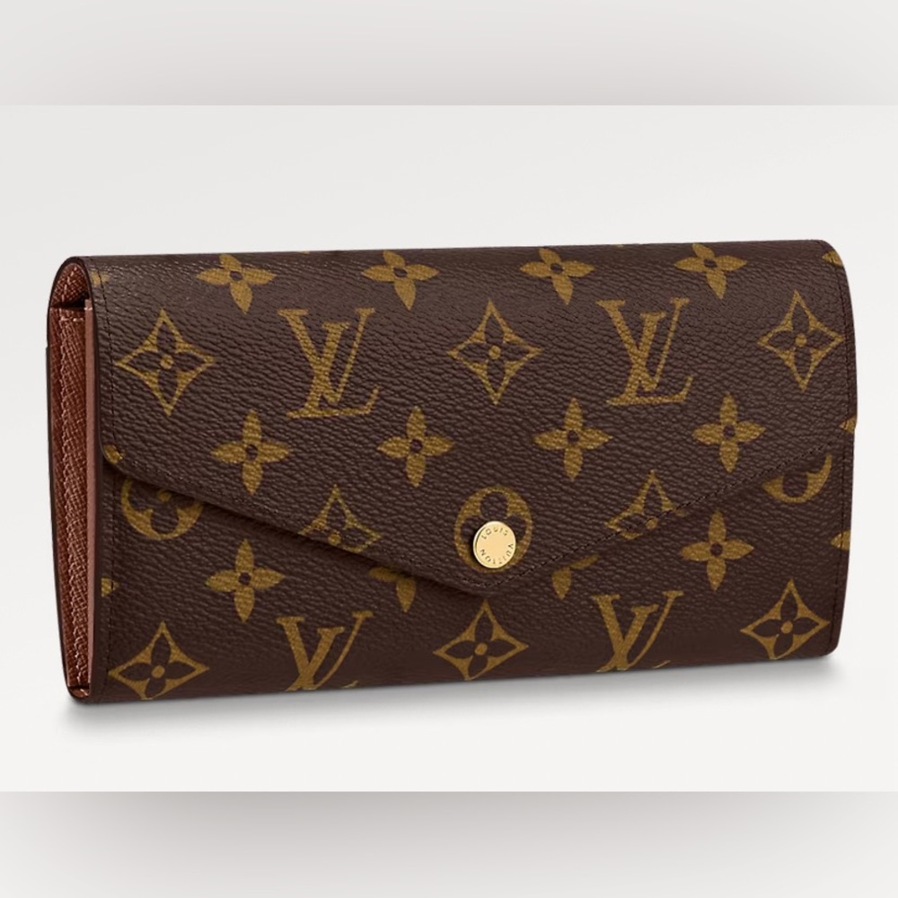 LOUIS VUITTON Long Wallet Portefeuille Sarah Monogram canvas 💯% Authentic